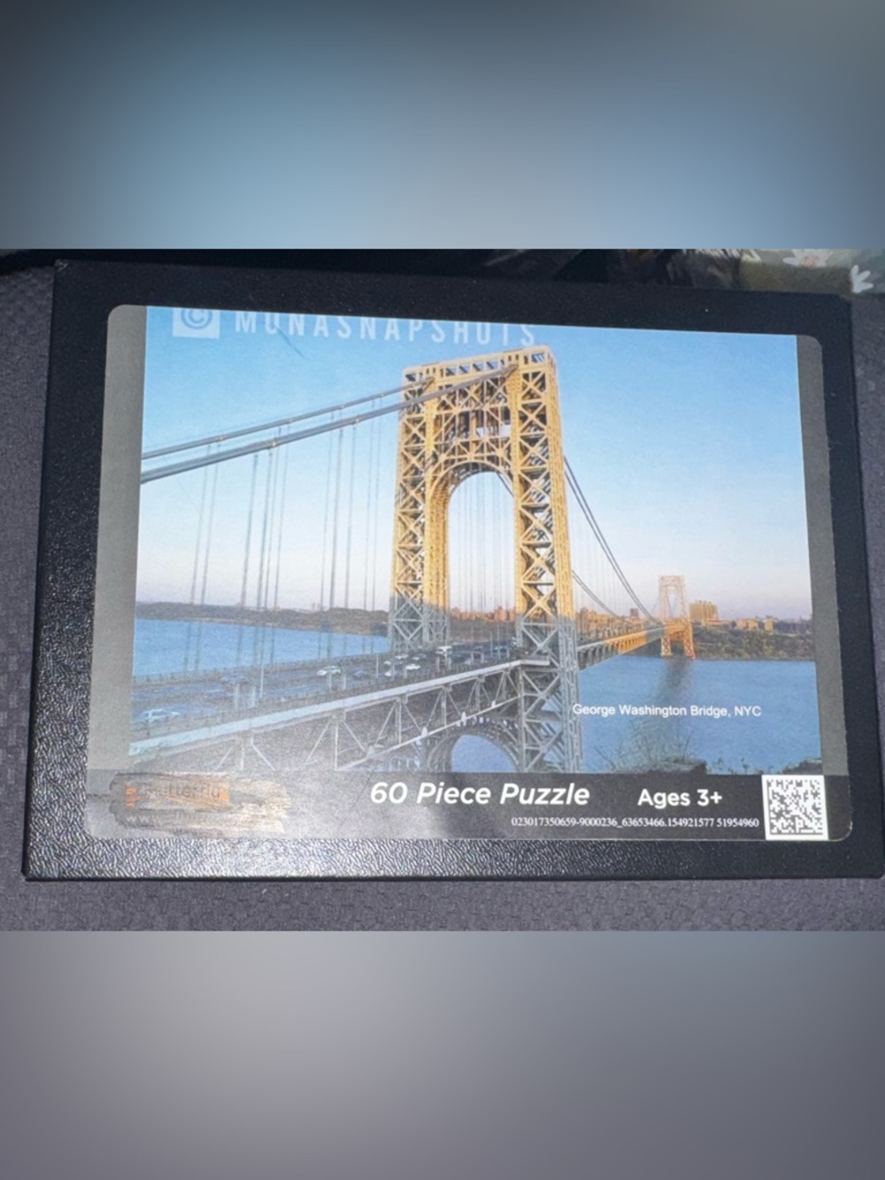 George Washington Bridge 60-Piece Kids Puzzle - Blue/Gray